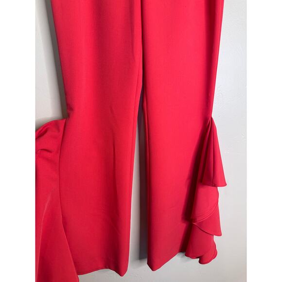Scripted Coral Pull-On Elastic Ruffle Pant Small Holiday - Picture 5 of 9